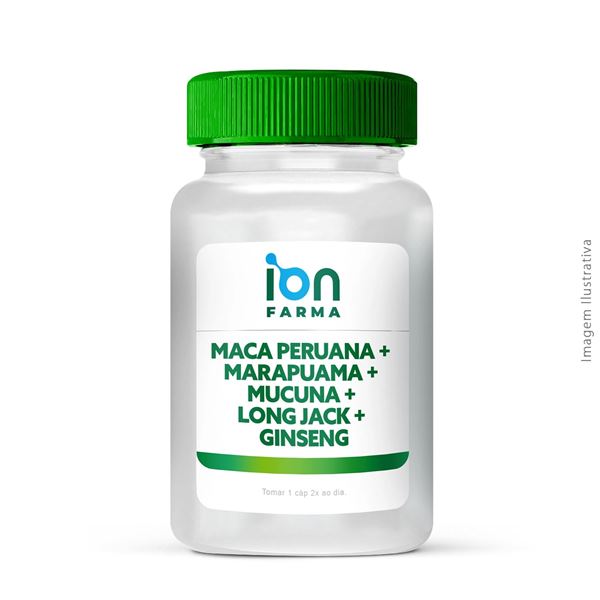 Maca Peruana + Marapuama + Mucuna + Long Jack + Ginseng 60 Cápsulas