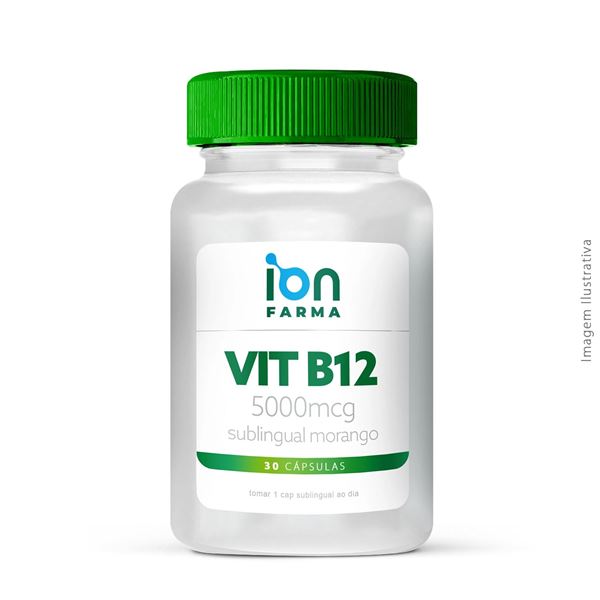 Vitamina B12 5000mcg Sublingual Morango 30 Cápsulas